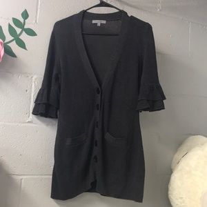 Adorable Short Sleeve Ruffle Cardigan